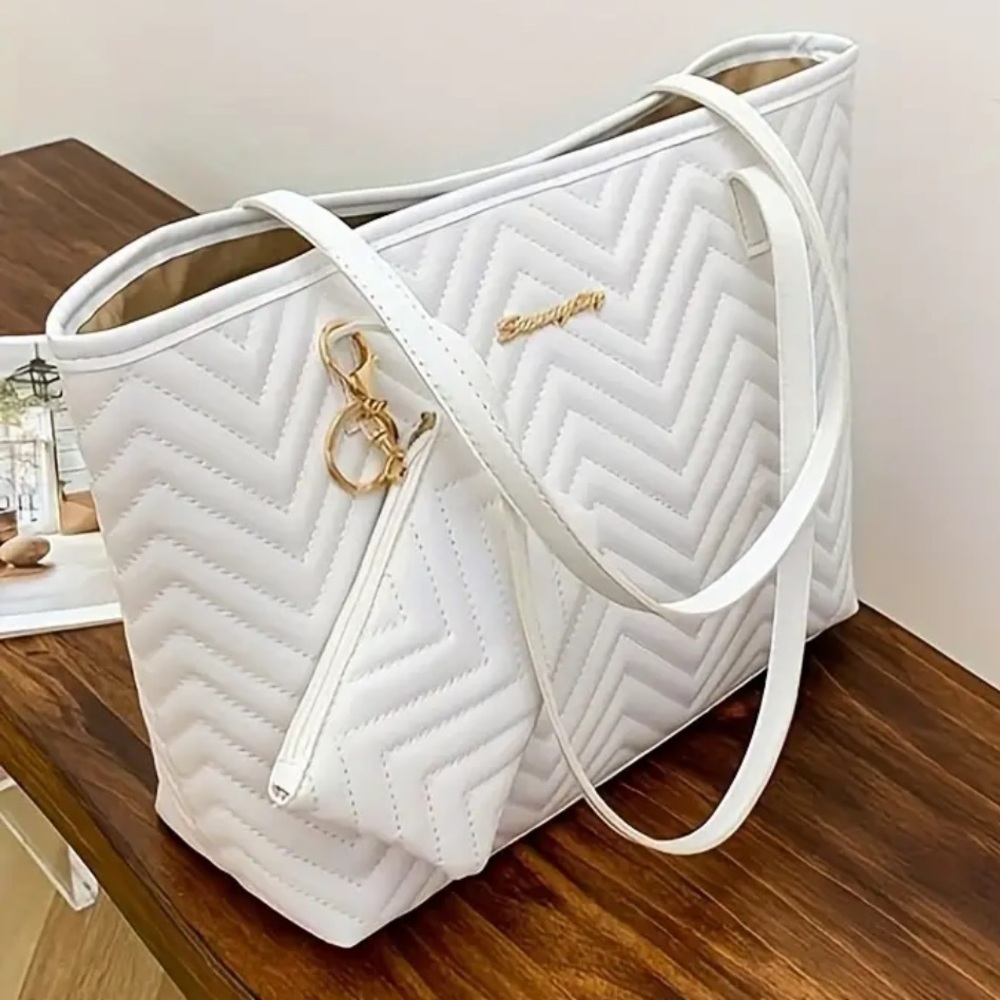 Casual Quilted Handbag or Shoulder Bag w/ Coin Purse